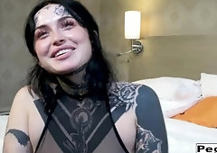 Brunette Bitch Hammered Hard By a Hot Tattooed Guy